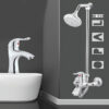 OPAL Shower Set Wall Mounted Bathroom Fittings Total 8 Piece’s Top Notch Quality Of Brass Chrome SEI-540
