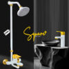Bath Shower Set  Wall Mounted Bathroom Fittings Total 8 Piece’s Of Brass Chrome