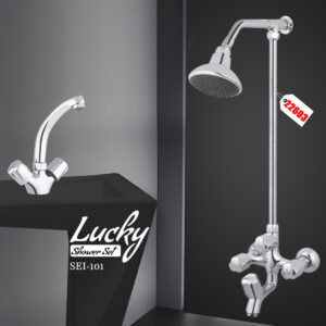 Bath Shower Set  Wall Mounted Bathroom Fittings Total 8 Piece’s Of Brass Chrome