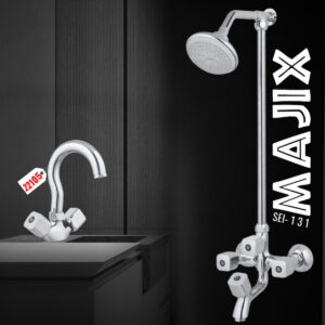 Bath Shower Set  Wall Mounted Bathroom Fittings Total 8 Piece’s Of Brass Chrome